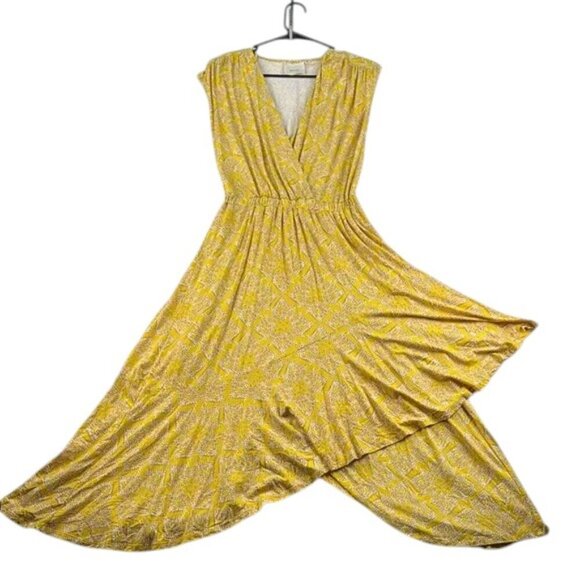 Maeve Anthropologie Yellow Dress Stretch Waist Layered Skirt Women’s XS - Picture 1 of 7